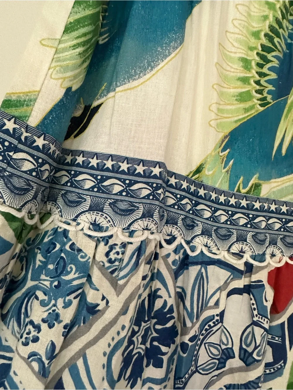 Farm Rio Valeria Tiered Tropical Floral Maxi Dress
